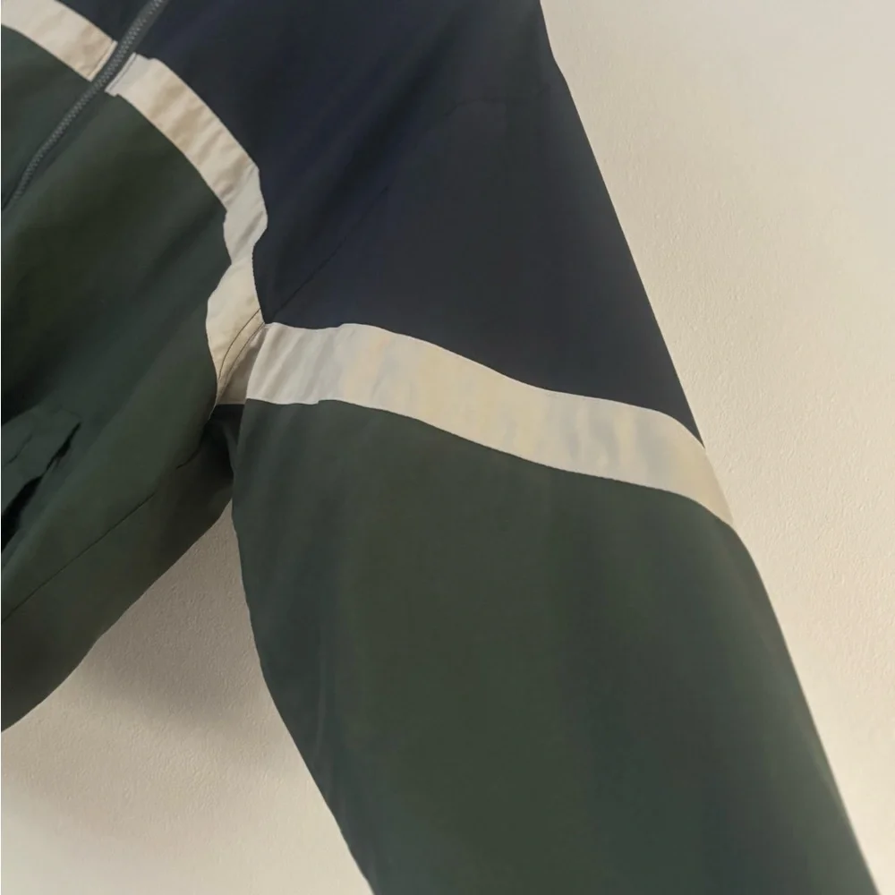 Champion Men's Black & Olive Colorblock Windbreaker with Cream Accents